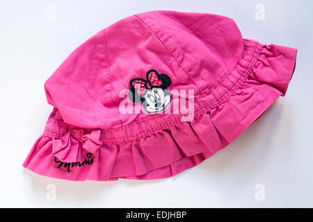 Girls Minnie mouse pink cap hat isolated on white background Stock Photo