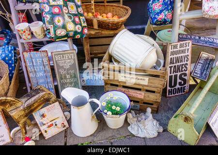 Bygone items for sale Church street Hereford UK Stock Photo