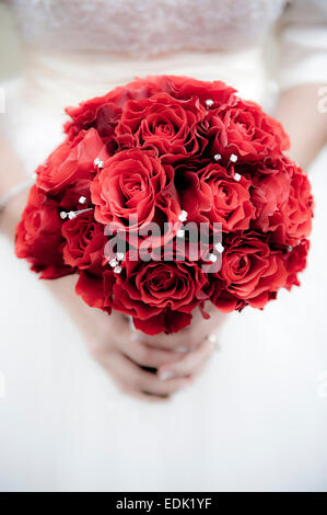 Bridal bouquet red roses Stock Photo