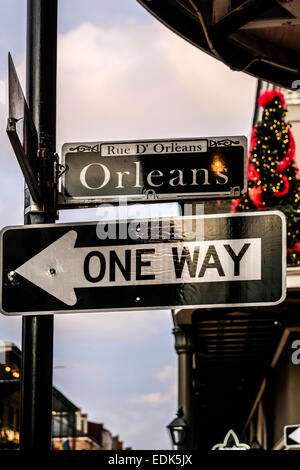 Orleans Street signpost in the French Qtr of New Orleans LA Stock Photo