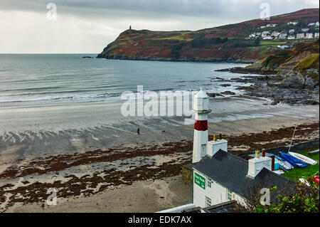 Port Erin beach and lighthouse Stock Photo