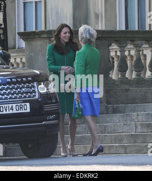 British Royals attend the ceremonial start of the Tour de France, held at Harewood House, Yorkshire. It is only the second time The Tour has visited the UK.  Featuring: Kate Middleton,Catherine Duchess of Cambridge Where: Yorkshire, United Kingdom When: 0 Stock Photo