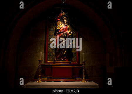Archangel Michael Altar, Dom St. Peter (Regensburg Cathedral), Regensburg, Germany. Stock Photo