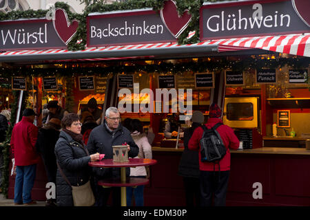 A scene from Regensburg's annual Christmas Market, when the streets and squares of this romantic old Danube city come alive Stock Photo