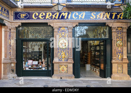 Tradional Ceramic Tile shop Seville Spain Stock Photo