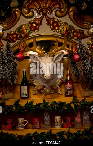 A scene from Regensburg's annual Christmas Market, when the streets and squares of this romantic old Danube city come alive. Stock Photo