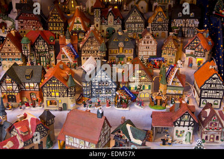 A scene from Regensburg's annual Christmas Market, when the streets and squares of this romantic old Danube city come alive. Stock Photo