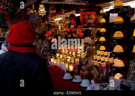 A scene from Regensburg's annual Christmas Market, when the streets and squares of this romantic old Danube city come alive. Stock Photo