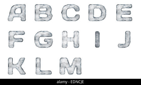 Icey Letter set isolated on a white background. Stock Photo