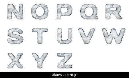 Icey Letter set isolated on a white background. Stock Photo