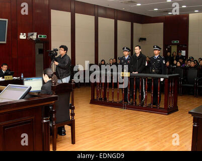 Shanghai, Jan. 8. 31st Mar, 2013. Lin Senhao (C) stands trial at the ...