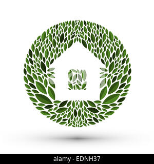 House and nature. Logo, icon, emblem, template Stock Photo