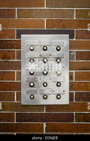 Grungy Apartment Intercom Stock Photo