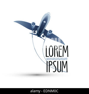 airplane. Logo, icon, emblem, template Stock Photo