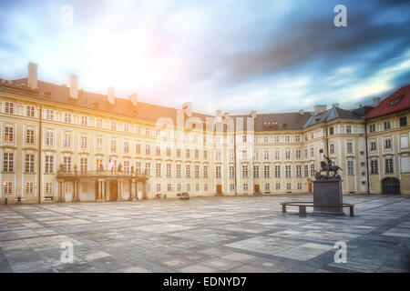 New courtyard of the Royal Palace in Prague, Czech Republic. Stock Photo