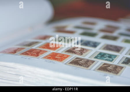 old dutch stamps in album Stock Photo