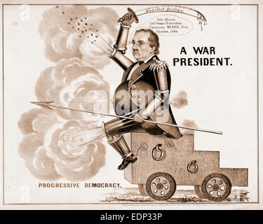A war president. Progressive democracy; N. Currier (Firm),; [New York : N. Currier], c1848.; 1 print on wove paper : lithograph Stock Photo