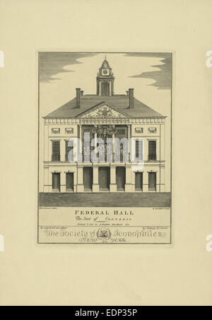 Federal Hall. The seat of Congress / re-engraved on copper by Sidney L. Smith.; Society of Iconophiles , publisher; New York Stock Photo