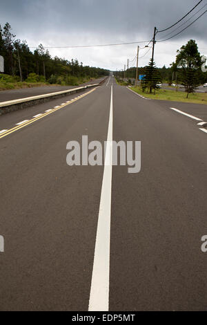 Mauritius, Grand Bassin, wide road approaching Ganga Talao sacred lake and Shiva Temple Stock Photo