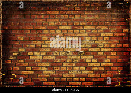 Dark grunge brick wall texture - abstract background. Stock Photo