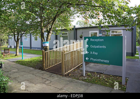 Temporary hospital outpatients accommodation constructed from modularstyle units. Stock Photo