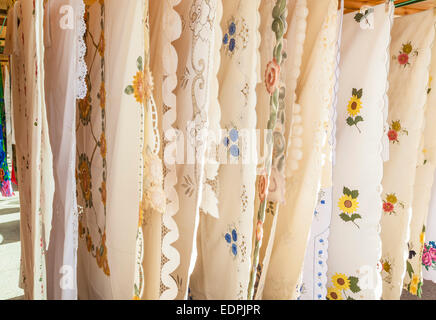 Traditional Malta Lace Marsaxlokk Malta EU Europe Stock Photo