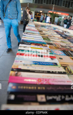 Southbank book market under Waterloo bridge, London Stock Photo