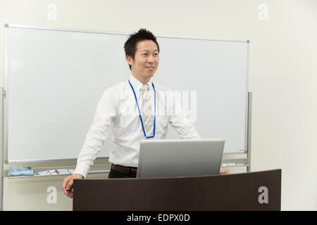 Businessman Giving Speech Stock Photo