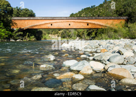 Bridgeport covered Bridge at the South Yuba River State Park Stock Photo