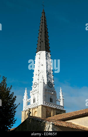 The Church Saint Etienne, Ars en Re,Ile De Re, Poitou Charente, Charente Maritime, France Stock Photo