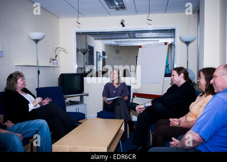 Consumer testing at a consumer product testing laboratory in Reading UK.  Focus groups sample food, personal care products etc Stock Photo