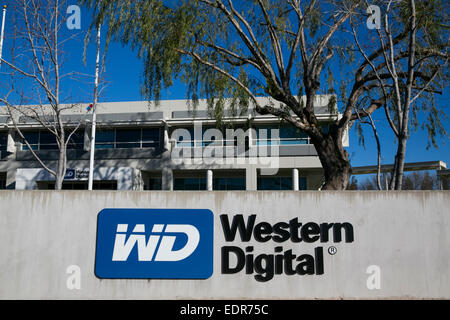 An office building occupied by the Western Digital Corporation in San Jose, California. Stock Photo