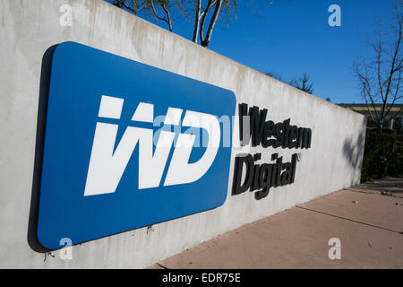 An office building occupied by the Western Digital Corporation in San Jose, California. Stock Photo