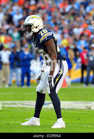 December 14, 2014 San Diego Chargers cornerback Brandon Flowers #26 in action during the NFL Football game between the Denver Broncos and the San Diego Chargers at the Qualcomm Stadium in San Diego, California.Charles Baus/CSM Stock Photo