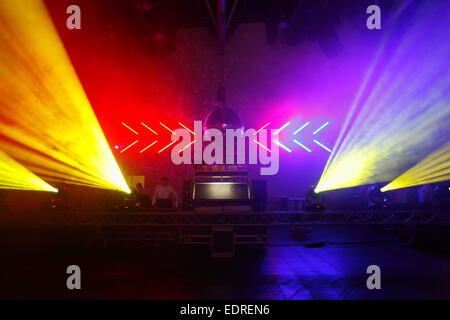 Disco lights, laser lights Stock Photo