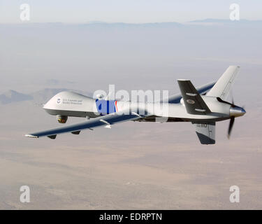 US Customs and Border Protection Air and Marine group's unmanned aerial system (UAS) or 'drone'. The agency uses it's fleet of 10 Predator B drones to aid investigations and patrol borders. See description for more information. Stock Photo