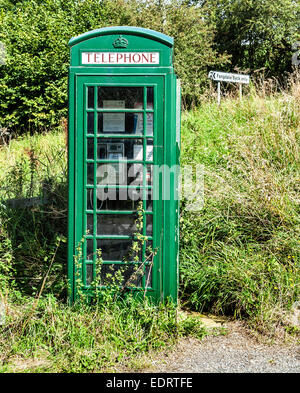 A green telephone box at Fangdale Beck Stock Photo