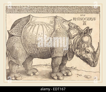 Albrecht Dürer (German, 1471-1528), The Rhinoceros, 1515, woodcut Stock Photo