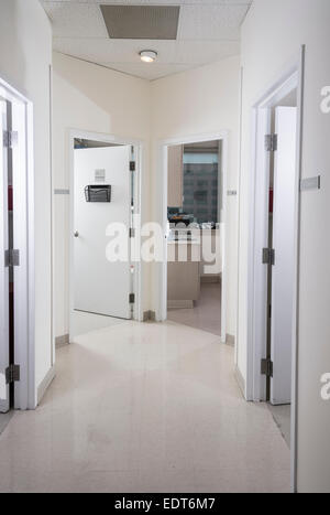 Hallway With Multiple Doors Stock Photo