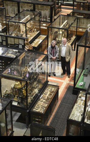 Dame Penelope Lively and Philip Pullman at the Pitt Rivers Museum in Oxford Stock Photo