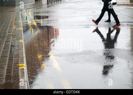 Blackpool, Lancashire, UK. 9th January, 2015. Weather news; Very heavy ...