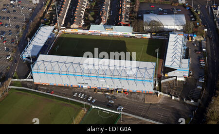 aerial view of Mansfield Town FC One Call Stadium football ground Stock Photo