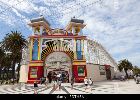 Entrance Gate to Luna Park St Kilda Melbourne, Australia Stock Photo