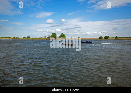 Boats in Danube delta, Romania, Europa Stock Photo