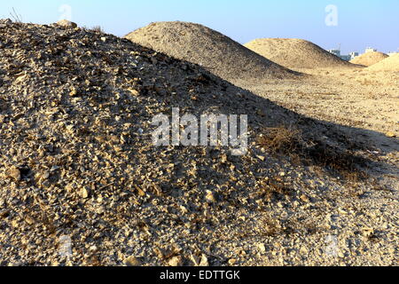 UNESCO Heritage World Site Dilmun era burial mounds at Hamad Town, Kingdom of Bahrain Stock Photo