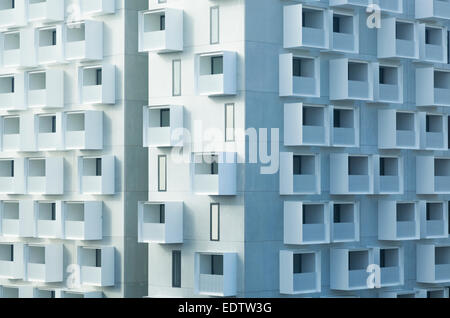 Modern apartment building with balconies Stock Photo