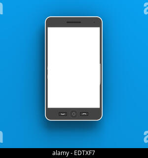 Generic smartphone against blue background, 3d render Stock Photo