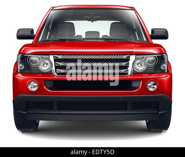 Red heavy SUV Stock Photo