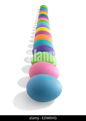 Easter eggs in a row Stock Photo
