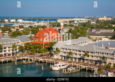 View over Key West with Museum of Art and History in the Old Custom House, Key West, Florida, USA Stock Photo